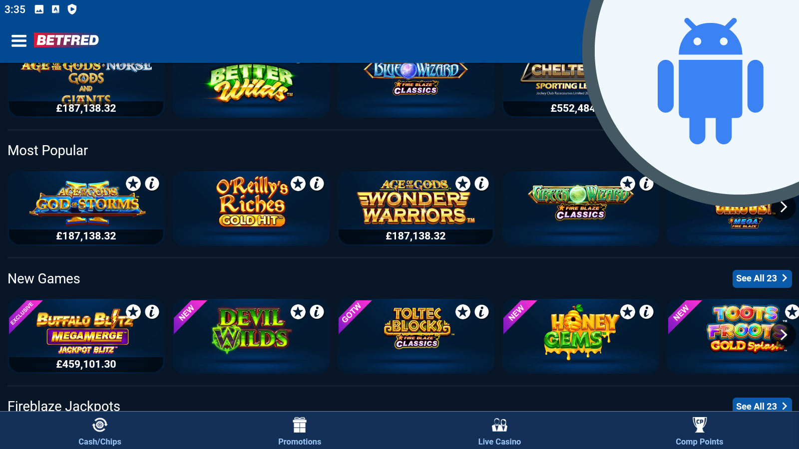 Best casino app for Android players Betfred