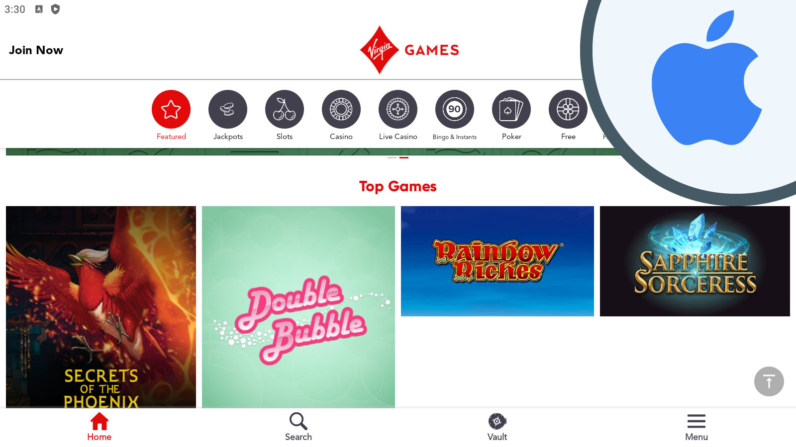 Best casino app for iPhone users Virgin Games